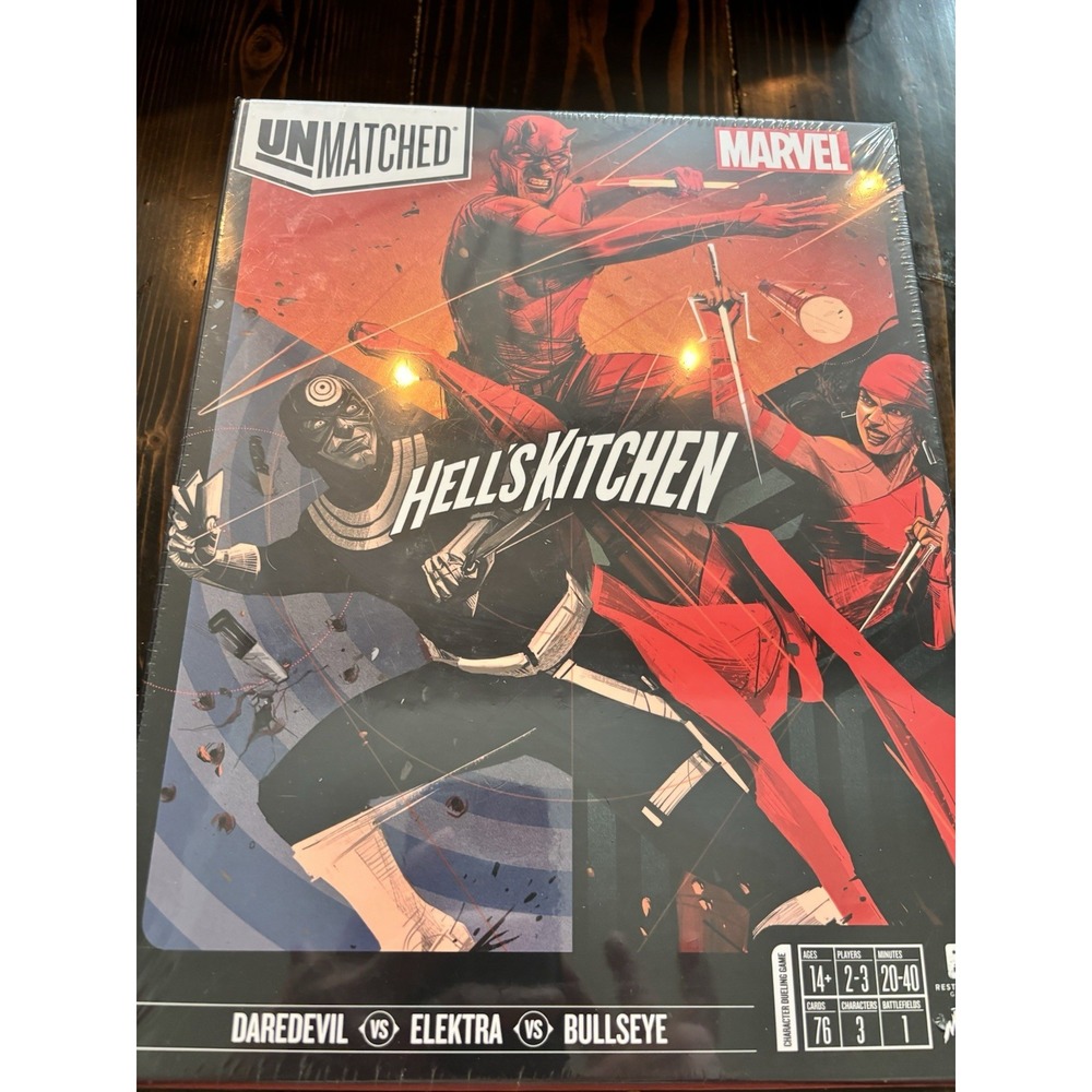 Unmatched Marvel Hell's Kitchen Board Game, Daredevil, Bullseye, Electra, Sealed